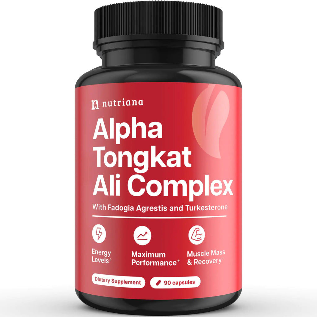 Nutriana Longjack Tongkat Ali Fadogia Agrestis Complex - and Turkesterone Energy Booster for Men - Tongkat Ali 600mg - 90 Capsules