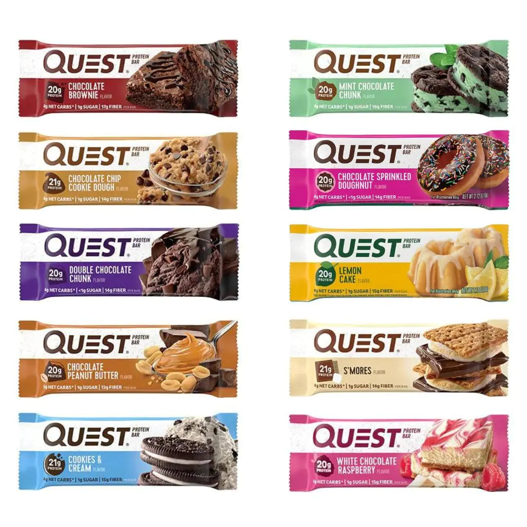Generic Quests Protein Bars Variety Pack High Protein Low Carb Gluten Free Keto Friendly 2.12 Oz Bars (10 Pack)