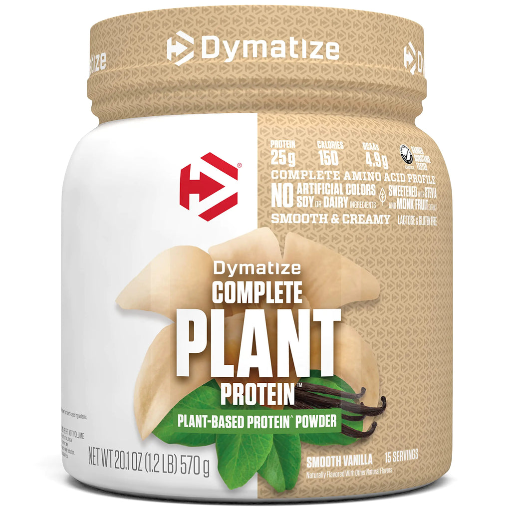 Dymatize Vegan Plant Protein Smooth Vanilla 25g Protein 4.8g BCAAs Complete Amino Acid Profile 15 Servings