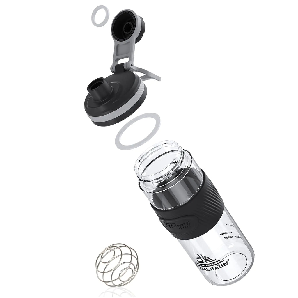 PZMLOASN Shaker Bottle for Protein Mixes-protein shaker bottle- for super creamy fitness protein shakesshaker cups for protein shakes 650ml/23oz - Durable leak-proof(Black)