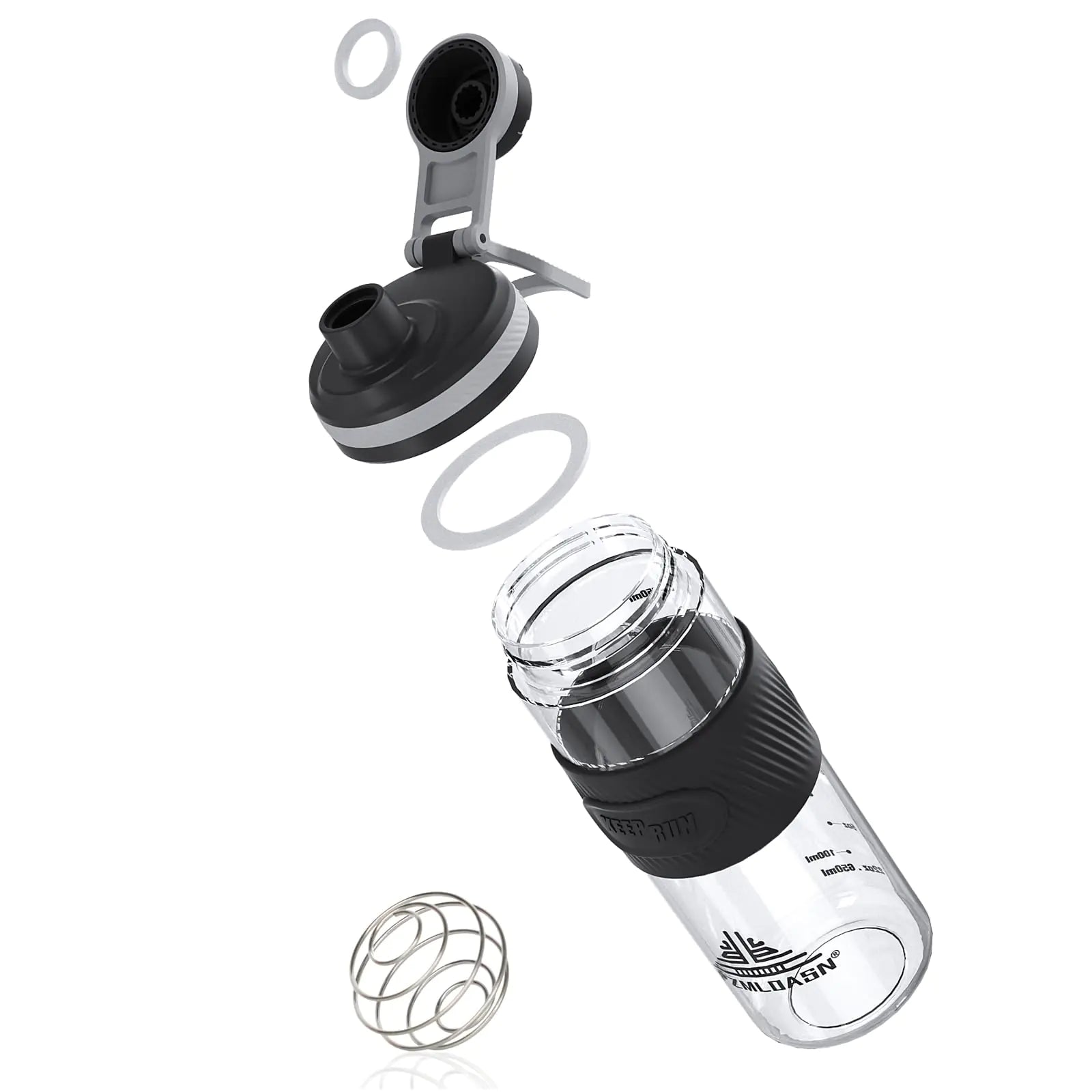 PZMLOASN Shaker Bottle for Protein Mixes-protein shaker bottle- for super creamy fitness protein shakesshaker cups for protein shakes 650ml/23oz - Durable leak-proof(Black)