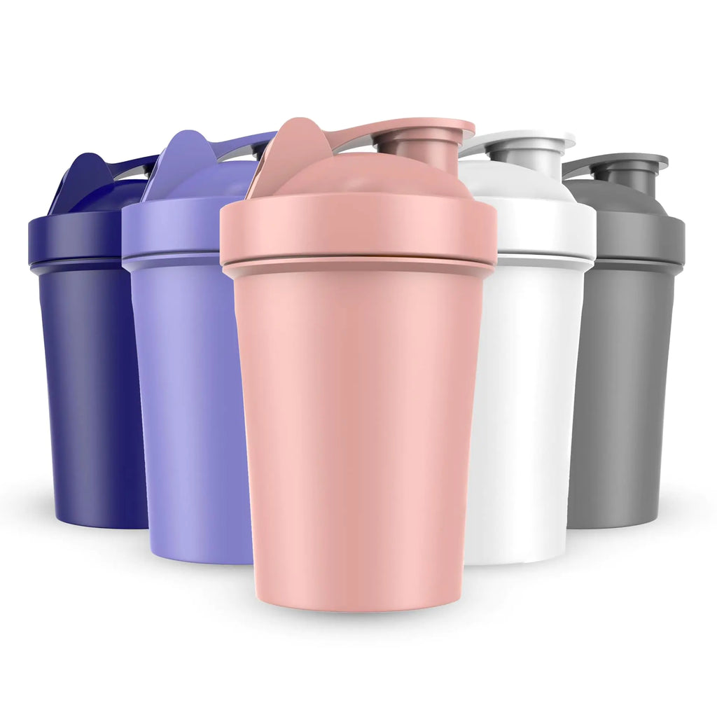 JEELA SPORTS 5 PACK Protein Shaker Bottles for Protein Mixes -20 OZ- Dishwasher Safe Shaker Cups for Protein Shakes - Shaker Cup for Blender Protein Shaker Bottle for Shakes Protein Shake Blender
