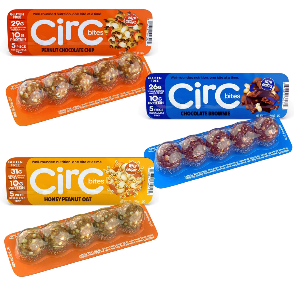 CirC Protein Balls Sample 6 Pack Gluten Free High Protein Snacks 10g Whey Protein 31g Whole Grains Nuts & Fruit Portable Healthy Snacks for Adults & Kids 5 Piece Resealable Packs