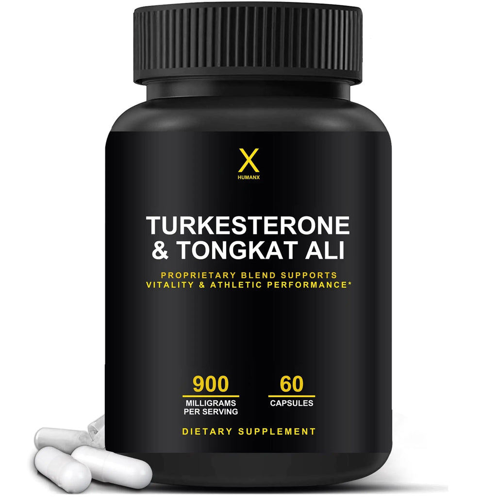 HUMANX Turkesterone & Tongkat Ali 900mg - Supports Energy Stamina and Muscle Recovery and Growth - Turkesterone Supplement - Tongkat Ali Supplement - Long Jack Extract (Eurycoma Longifolia)
