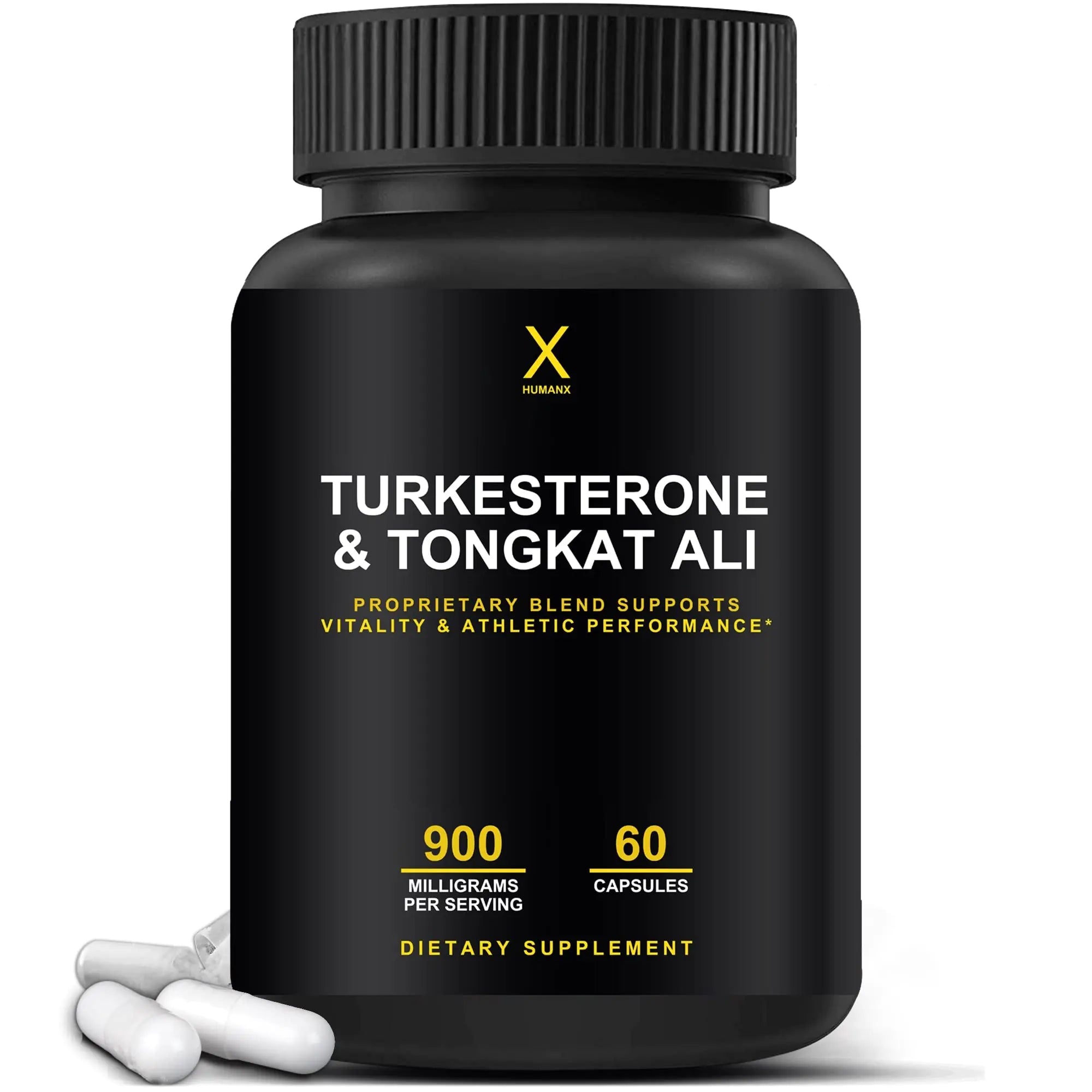HUMANX Turkesterone & Tongkat Ali 900mg - Supports Energy Stamina and Muscle Recovery and Growth - Turkesterone Supplement - Tongkat Ali Supplement - Long Jack Extract (Eurycoma Longifolia)